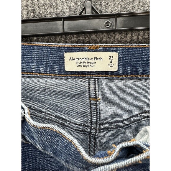 Abercrombie & Fitch Jeans Womens 27/4 The Ankle Straight Ultra High Rise Destroy - Picture 4 of 10
